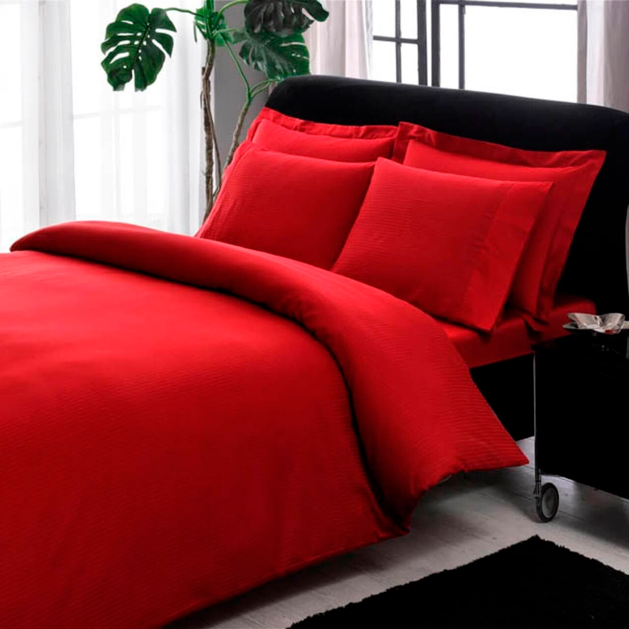 

Комплект постельного белья TAC Сатин страйп Premium Basic Stripe kirmizi 220x240 см