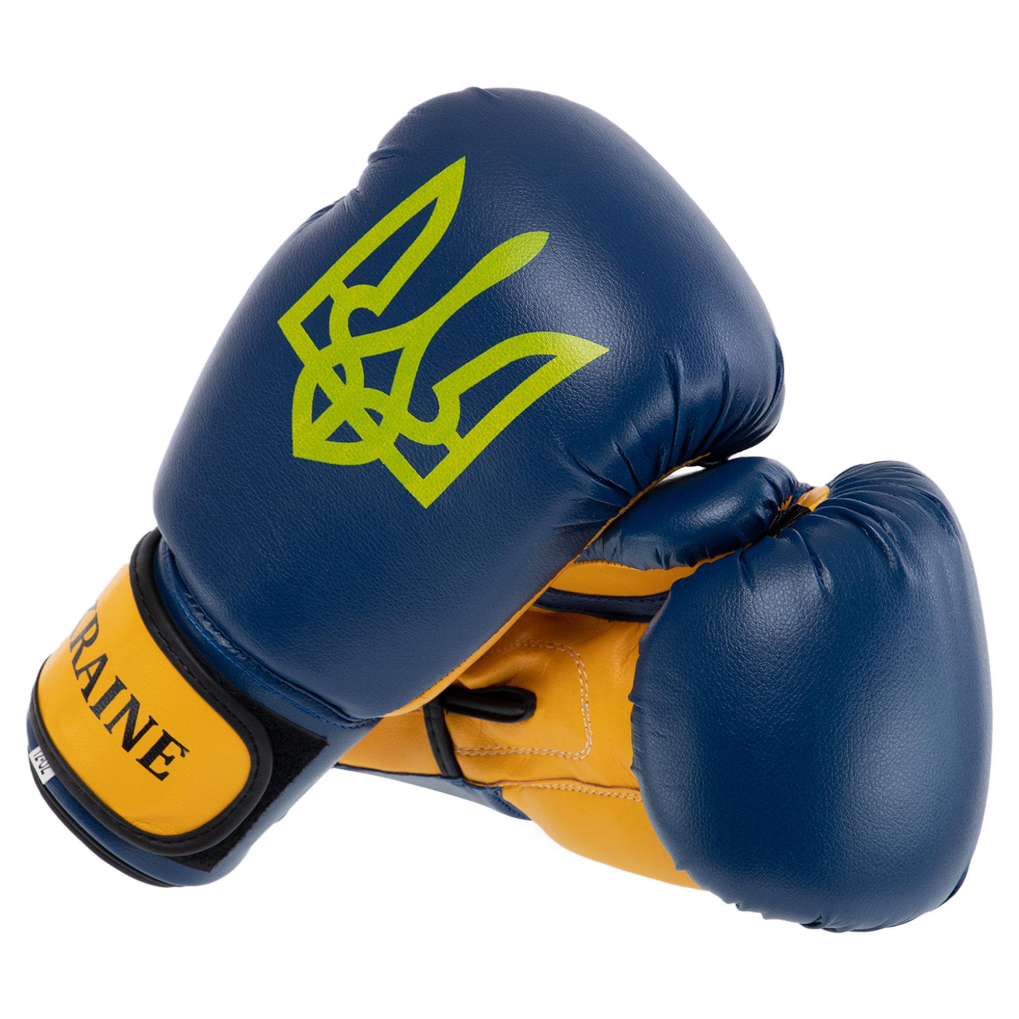 Перчатки боксерские детские UKRAINE MA-7555 размер: 6 унции синий .