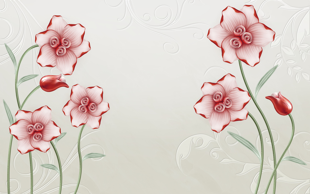 

Фотообои Цветы '3d красные цветы' (6192) , Гладь