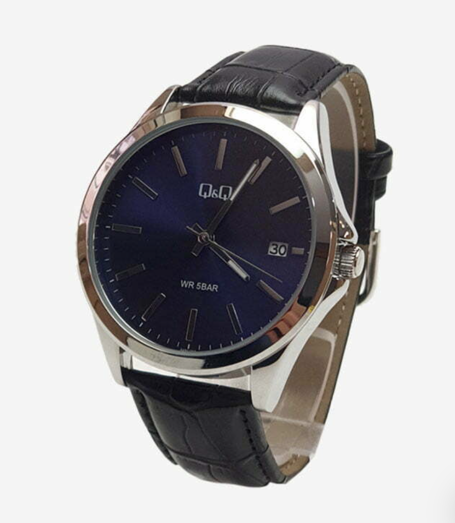 Мужские часы классические Q&Q A484J312Y Синие с серебром – фото, отзывы ...