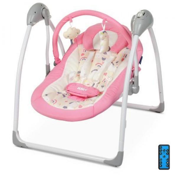 

Шезлонг Качалка Колыбель Good Toys Рожевый Кресло качалка с таймером 5 режимов качания с пультом (1047)
