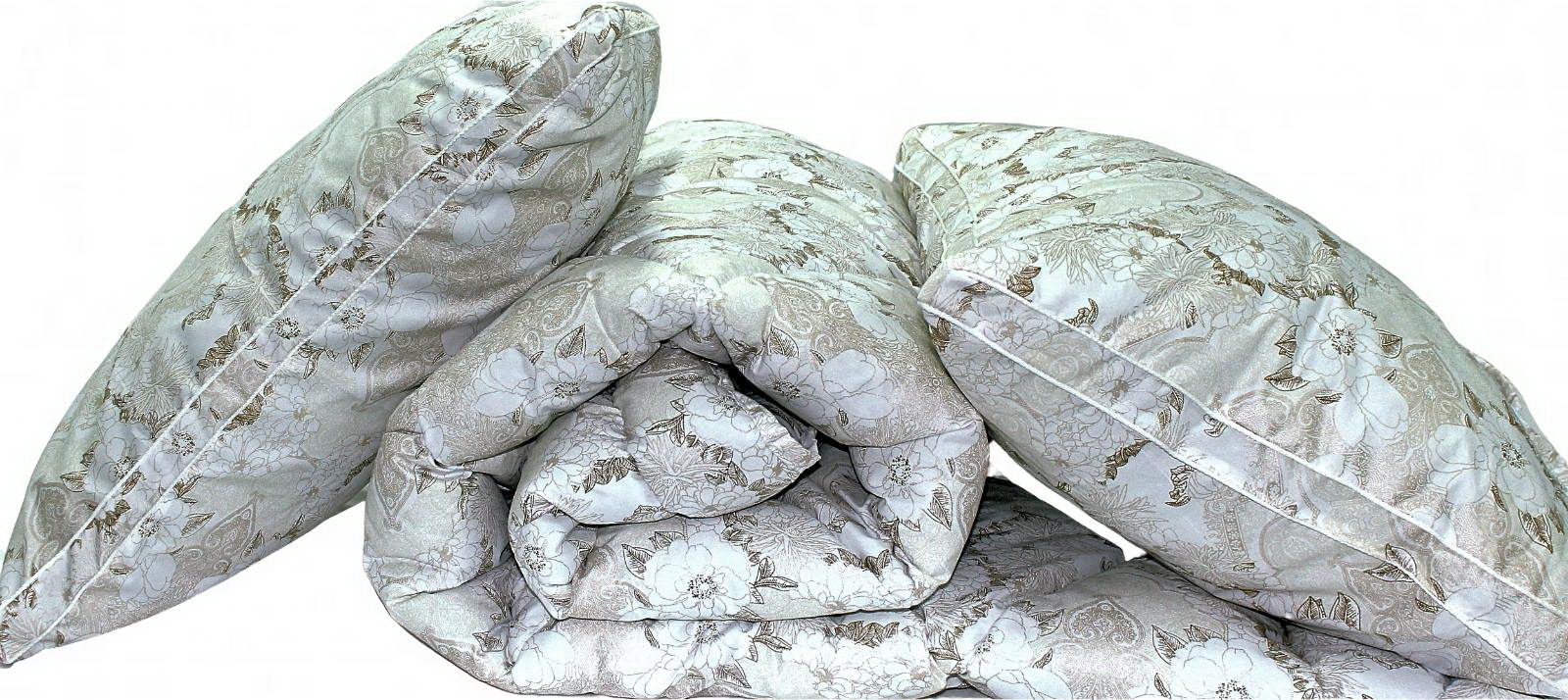 

Одеяло лебяжий пух "Цветы" 1.5-сп. + 2 подушки 50х70