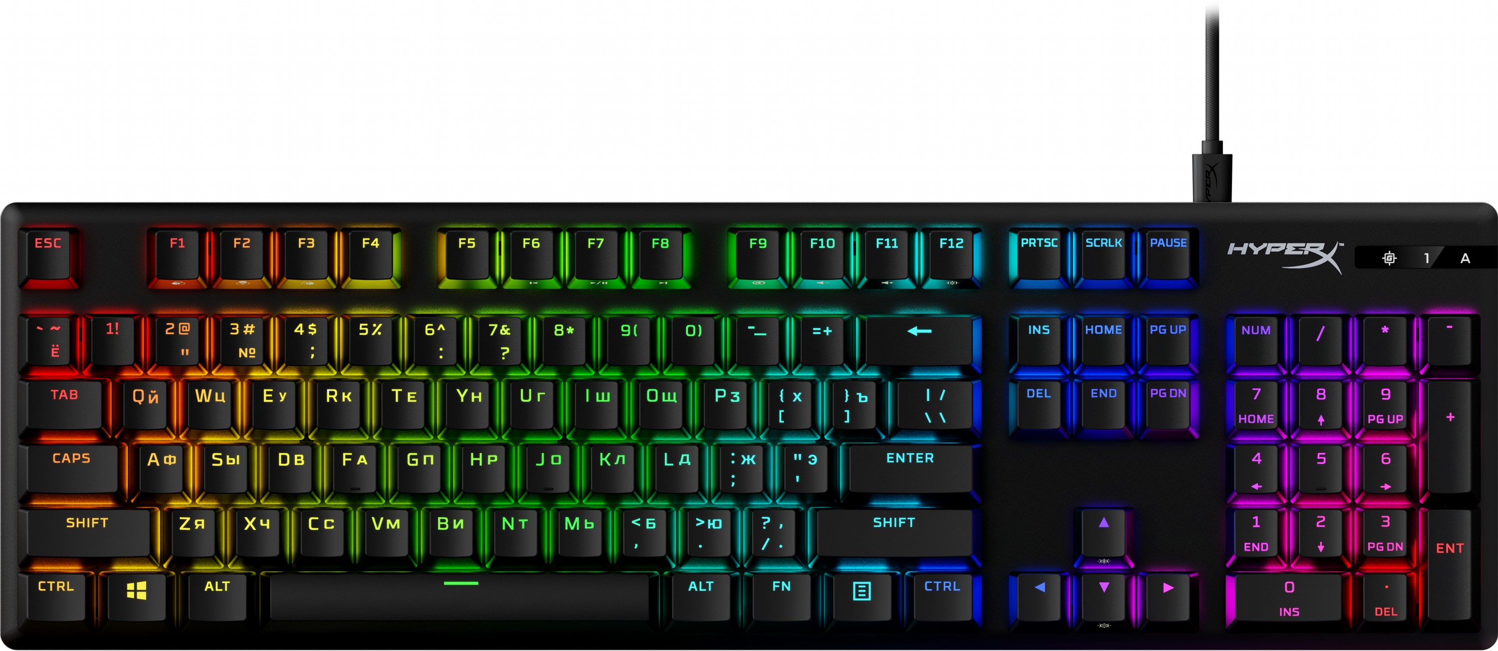 Клавіатура дротова HyperX Alloy Origins PBT HX Red USB Black Клавіатура дротова HyperX Alloy Origins PBT HX Red USB Black