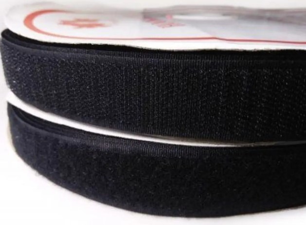 Липучка чорна текстильна лента 25 мм велкро 1 метр жорстка VS Thermal ...