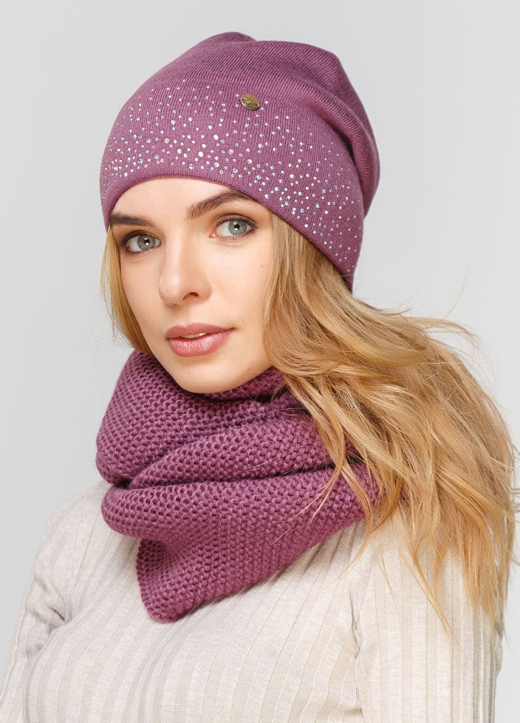 

Комплект (шапка, шарф-снуд) Fashion Star 56-60 см Фиолетовый 660440