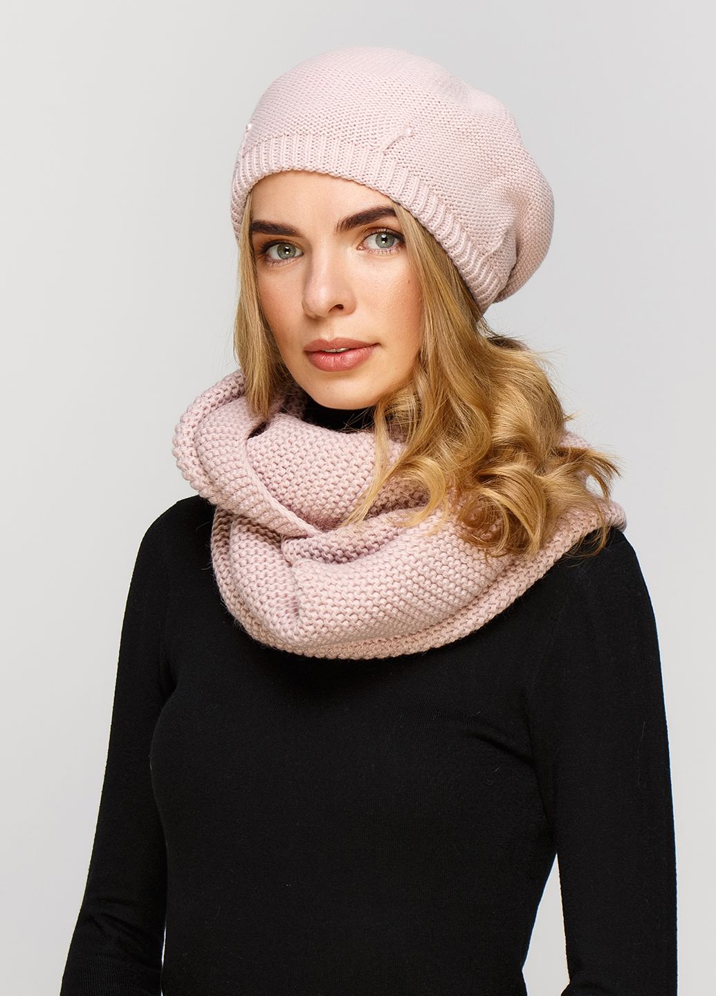 

Комплект (берет, шарф-снуд) Fashion Star 56-60 см Светло-пудровый 660108