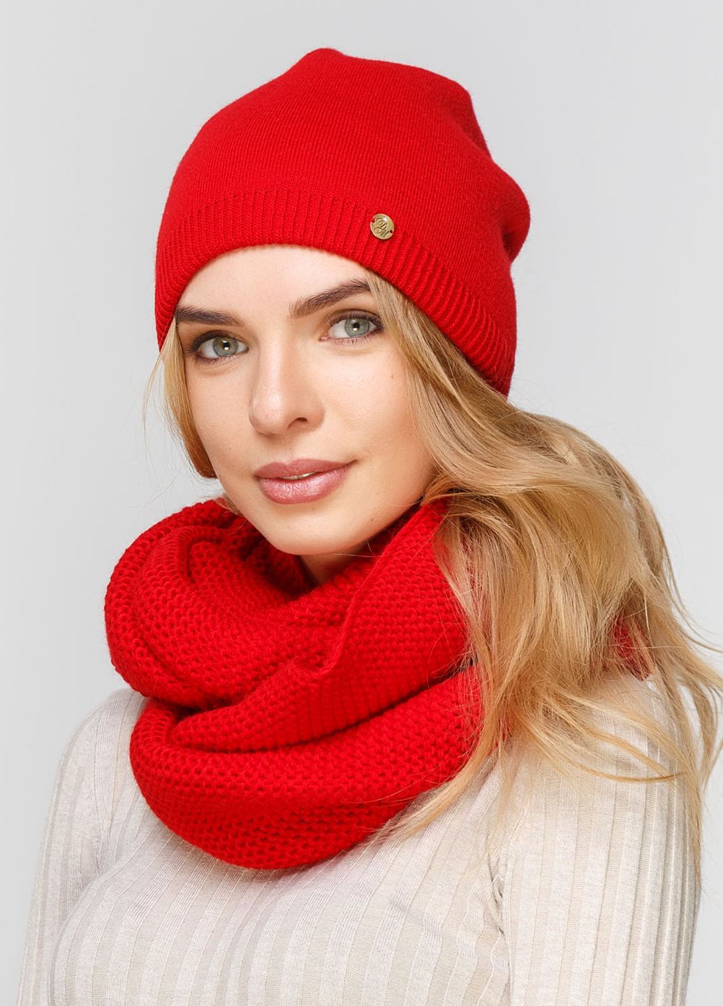 

Комплект (шапка, шарф-снуд) Fashion Star 56-60 см Красный 660424
