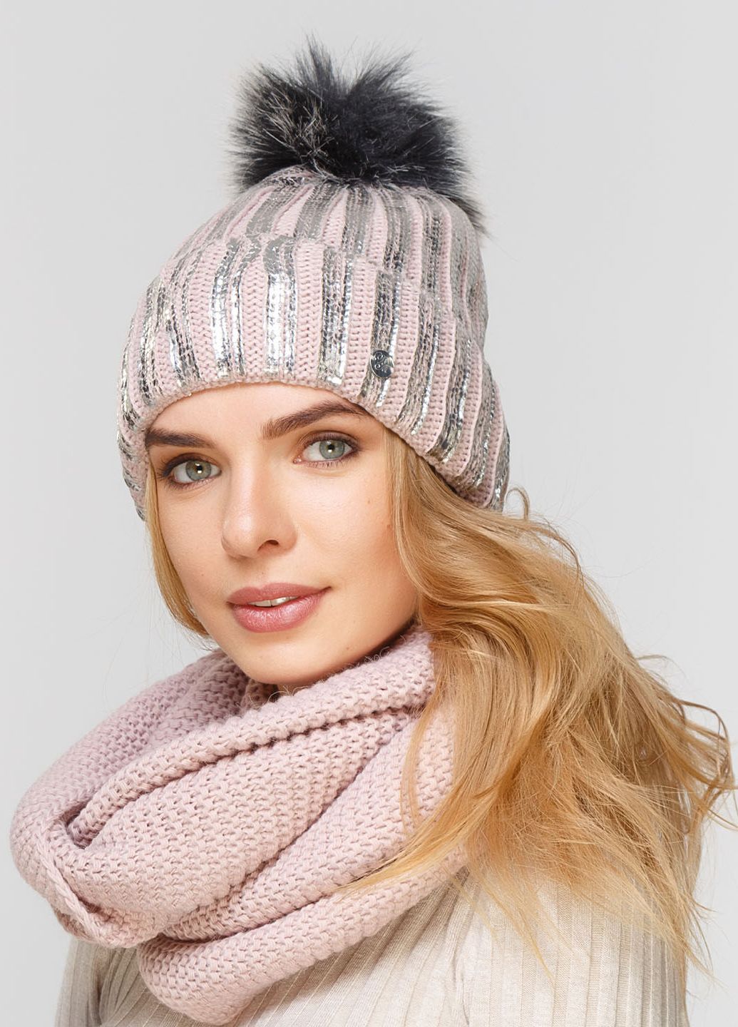

Комплект (шапка, шарф-снуд) Fashion Star 56-60 см Светло-пудровый 660515