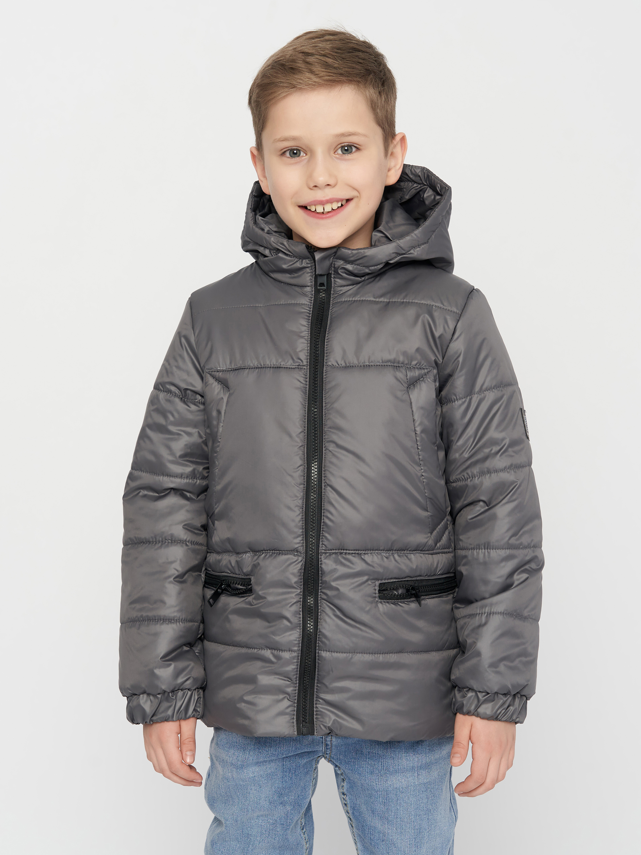 Акція на Підліткова демісезонна куртка для хлопчика Одягайко 22815 146 см Сіра від Rozetka