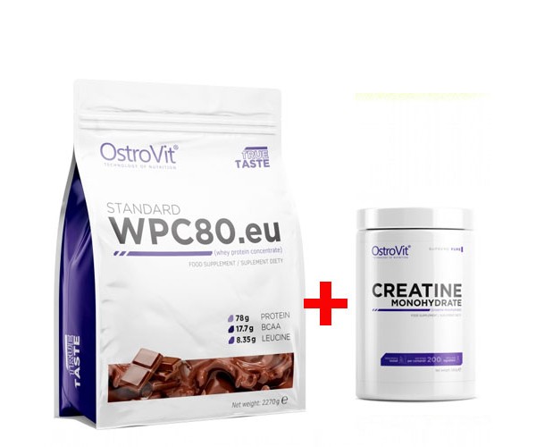 

Протеин Ostrovit Standart WPC 80, 2270 г Шоколад + Креатин OstroVit Creatine Monohydrate 500 г Без вкуса (431717)