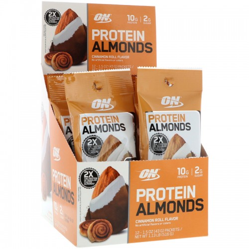

Заменитель питания Optimum Protein Almonds, 43 г Синабон (Корица) - 12 шт (32495)