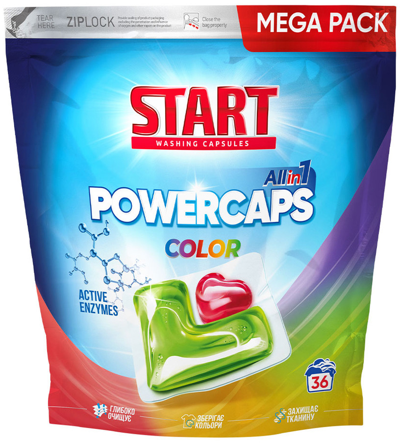 

Капсулы для стирки Start Color 36 шт