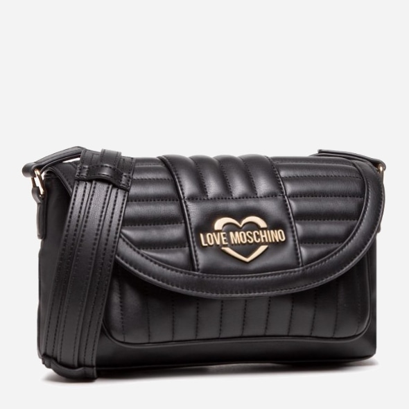 Акція на Жіноча сумка крос-боді Love Moschino Borsa Quilted Nappa Pu Nero JC4067PP1CLA Black від Rozetka