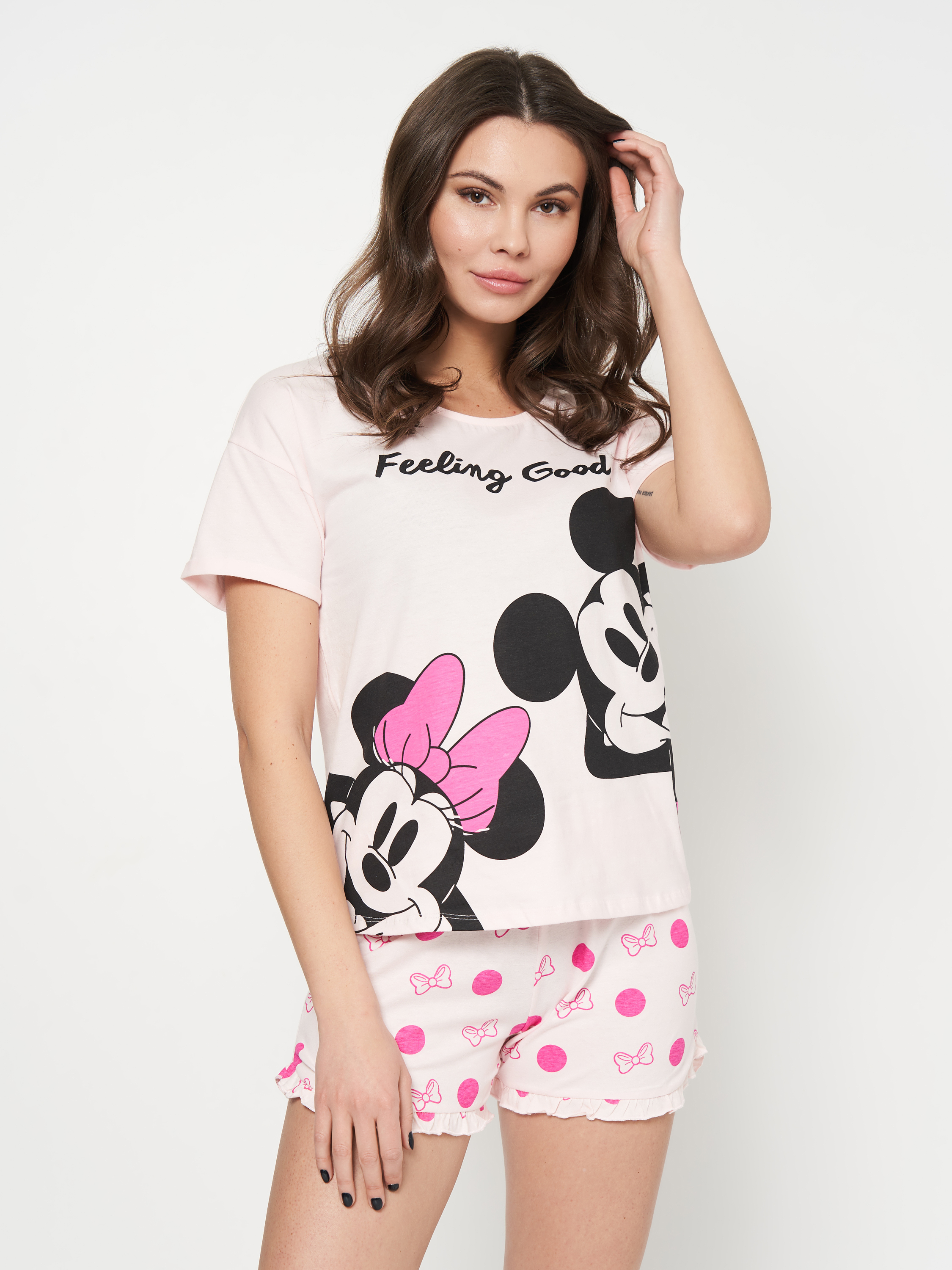 Акція на Піжама (футболка + шорти) жіноча бавовняна Disney Minnie WE3615 L Рожева від Rozetka