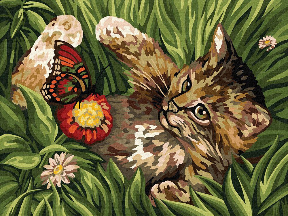 

Картина по номерам Danko Toys "Котенок в траве" 30х40см, KpNe-03-03