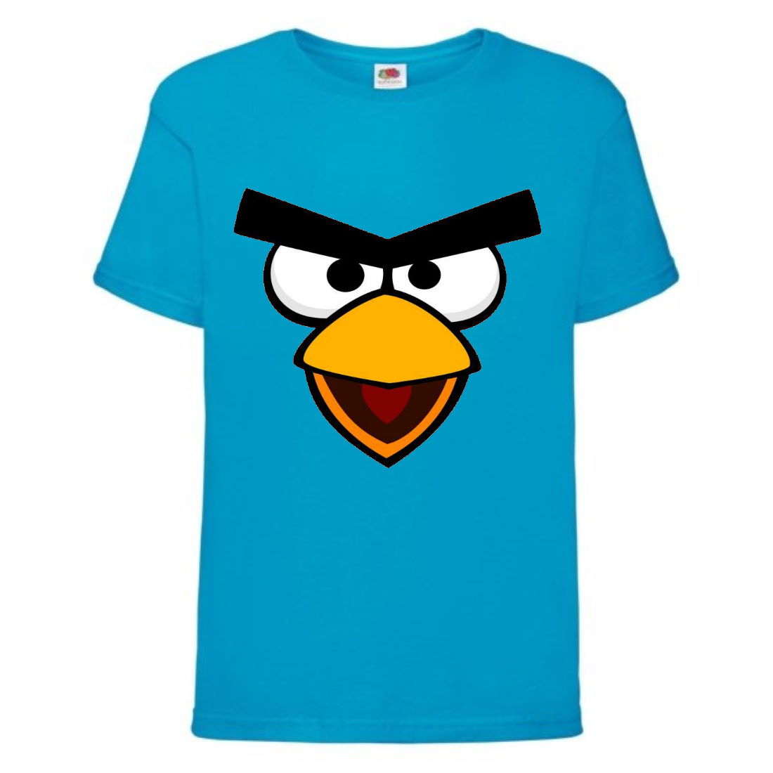 

Футболка детская Энгри Бердс (Angry Birds) голубой (AB-face-blue) 152 см