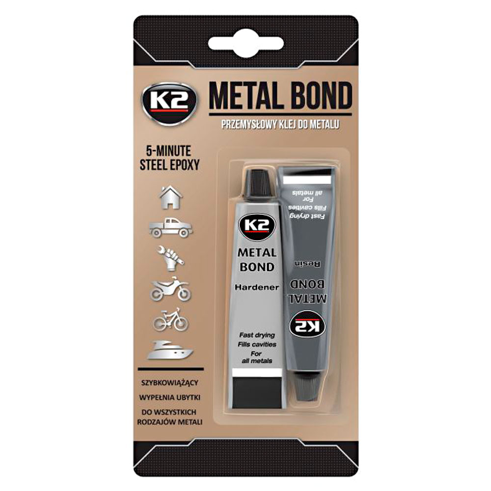 Эпоксидный двухкомпонентный клей для металла K2 Metal Bond (B116N) 56г ...