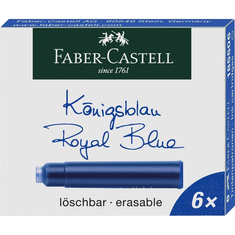 Картридж к чернильной ручке синий 6 шт в упаковке Faber Castell – фото ...