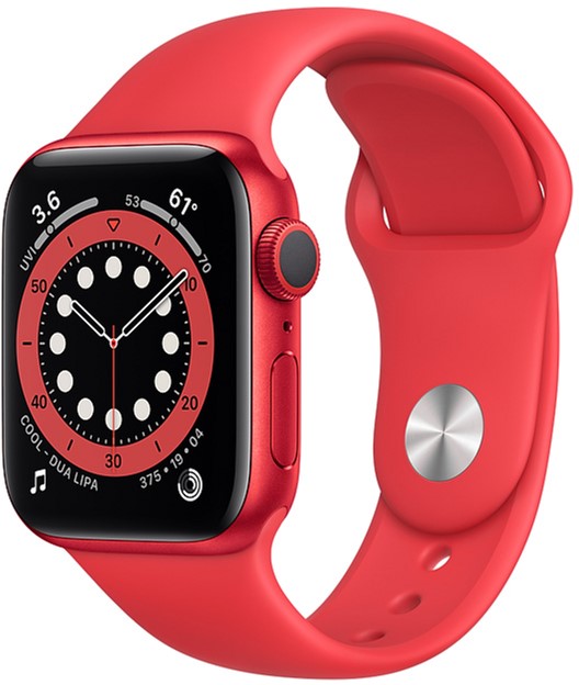 

Смарт-годинник Apple Watch Series 6 GPS 40mm Red Aluminium Case with Red Sport Band (M00A3UL/A)