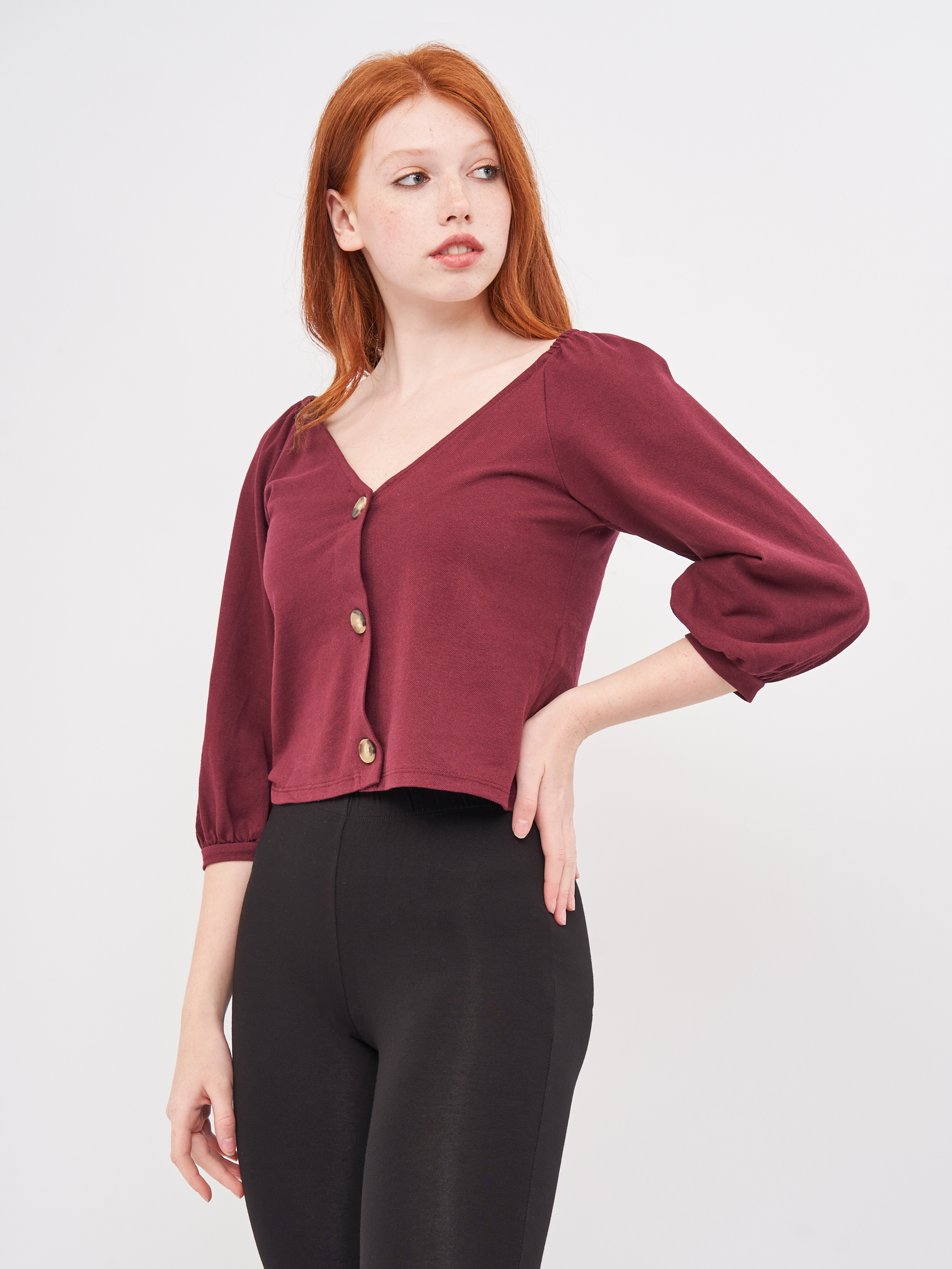 

Блузка Pull & Bear 9241/390/606 M Бордовая