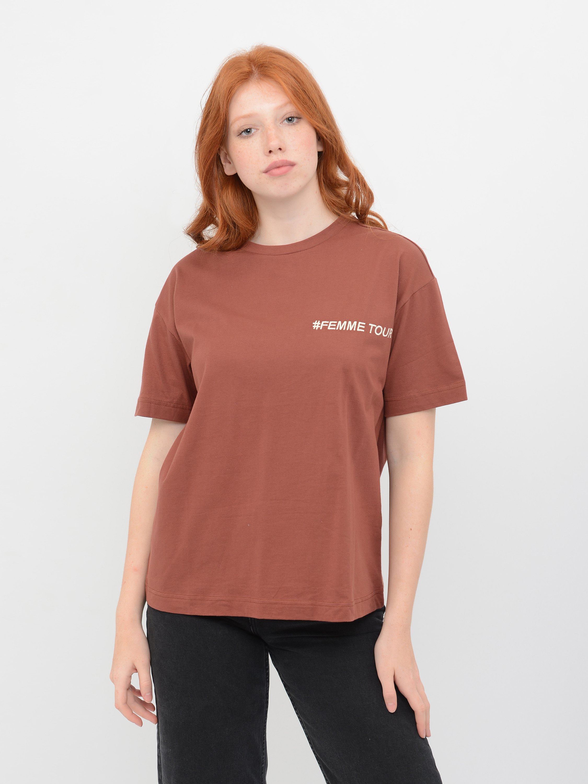 

Футболка Pull & Bear 9245/381/658  Терракотовая, Футболка Pull & Bear 9245/381/658 S Терракотовая