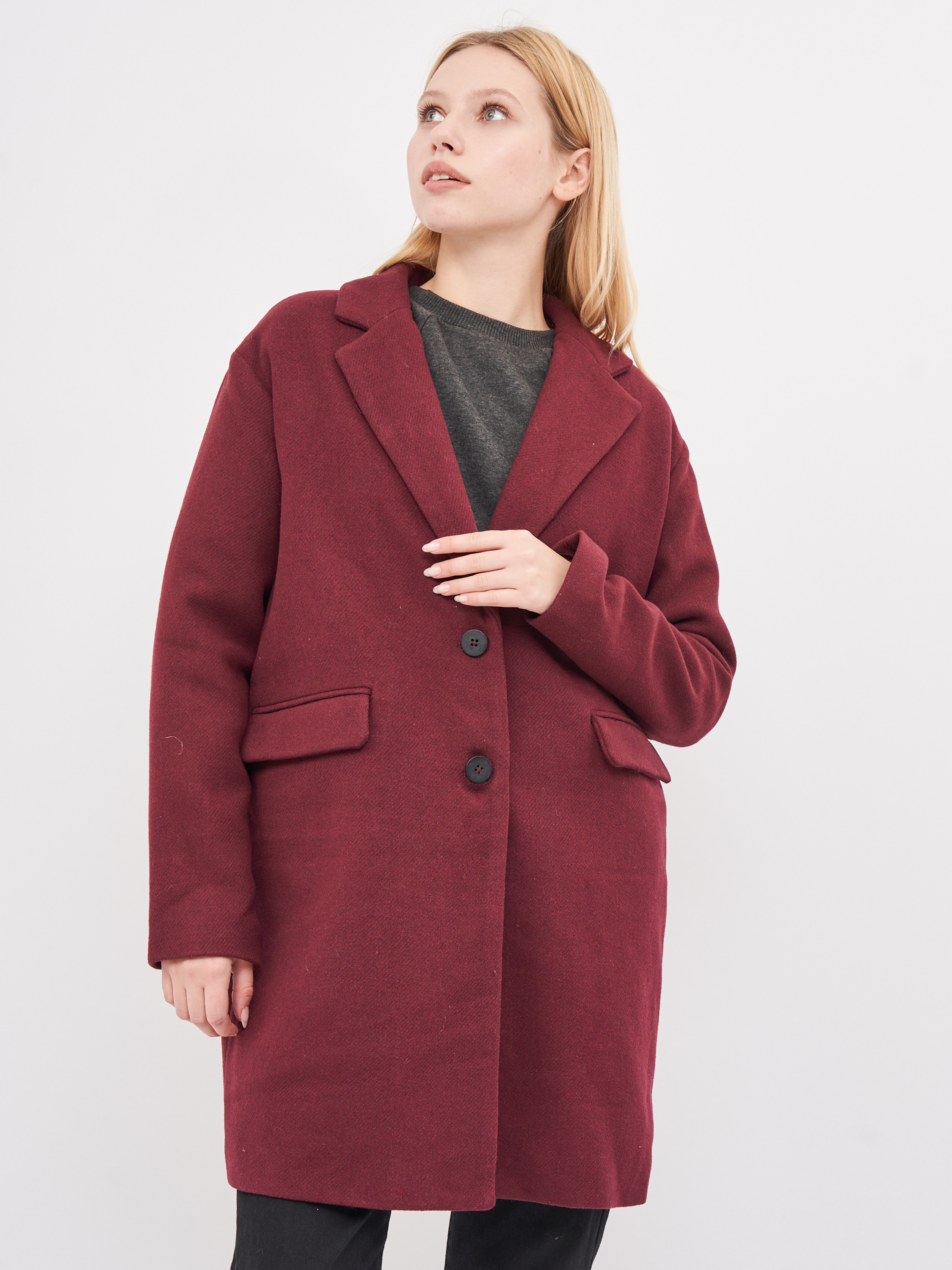 

Пальто Pull & Bear 9752/301/681 М Бордовое