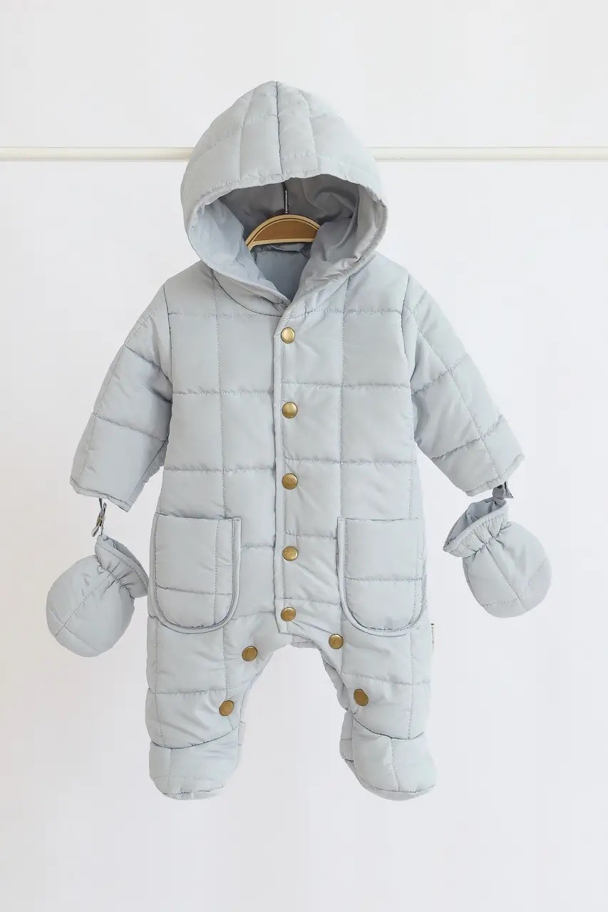 Стеганный комбинезон MagBaby"Stitch", 74см (6-9мес) светло-серый ...