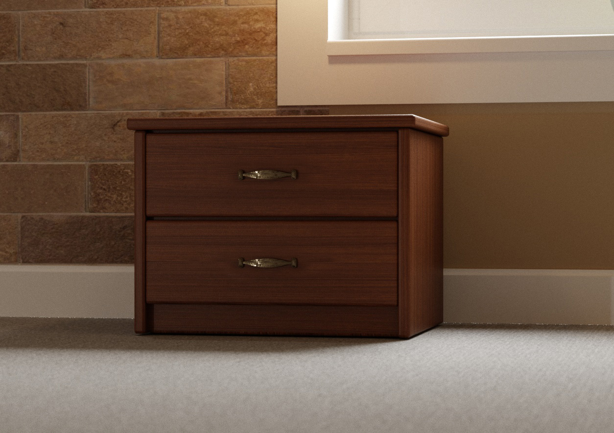 

Тумба прикроватная из шпонированного ДСП в спальню Оптимум ЧДК орех