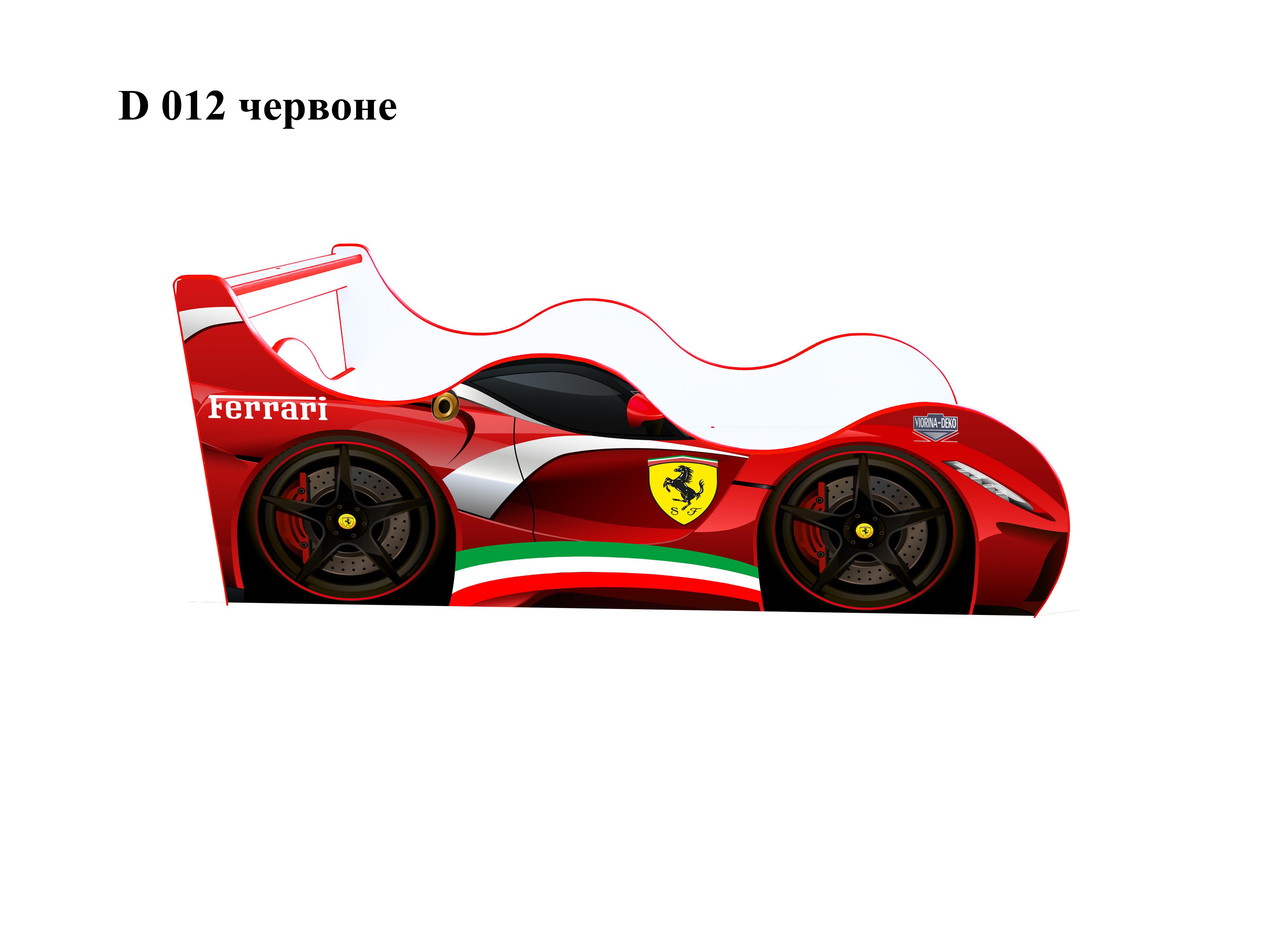 

Кровать машина Драйв D 012 из ламинированного ДСП 80х170 красный Viorina-Deko