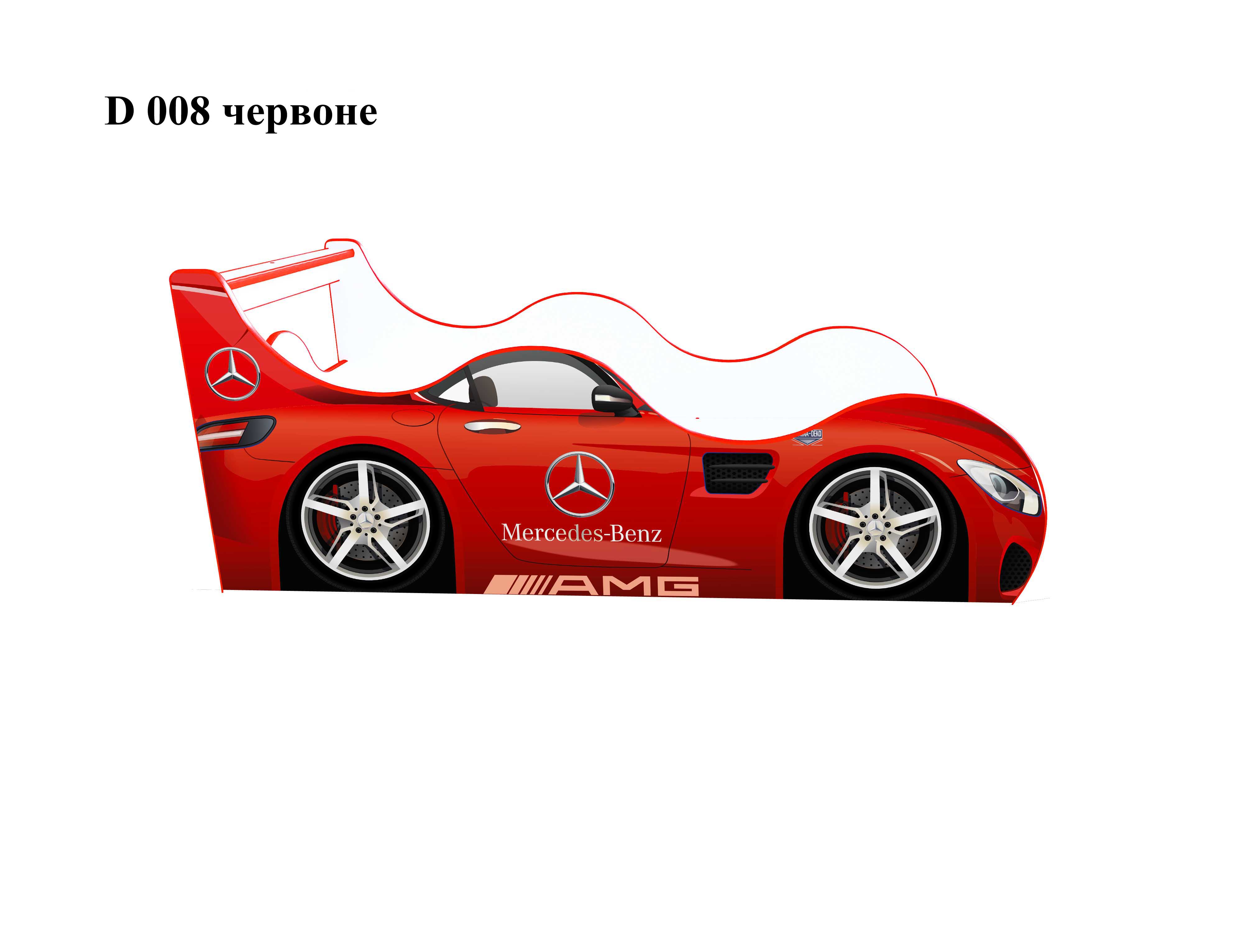 

Кровать машина Драйв D 008 из ламинированного ДСП 80х170 красный Viorina-Deko