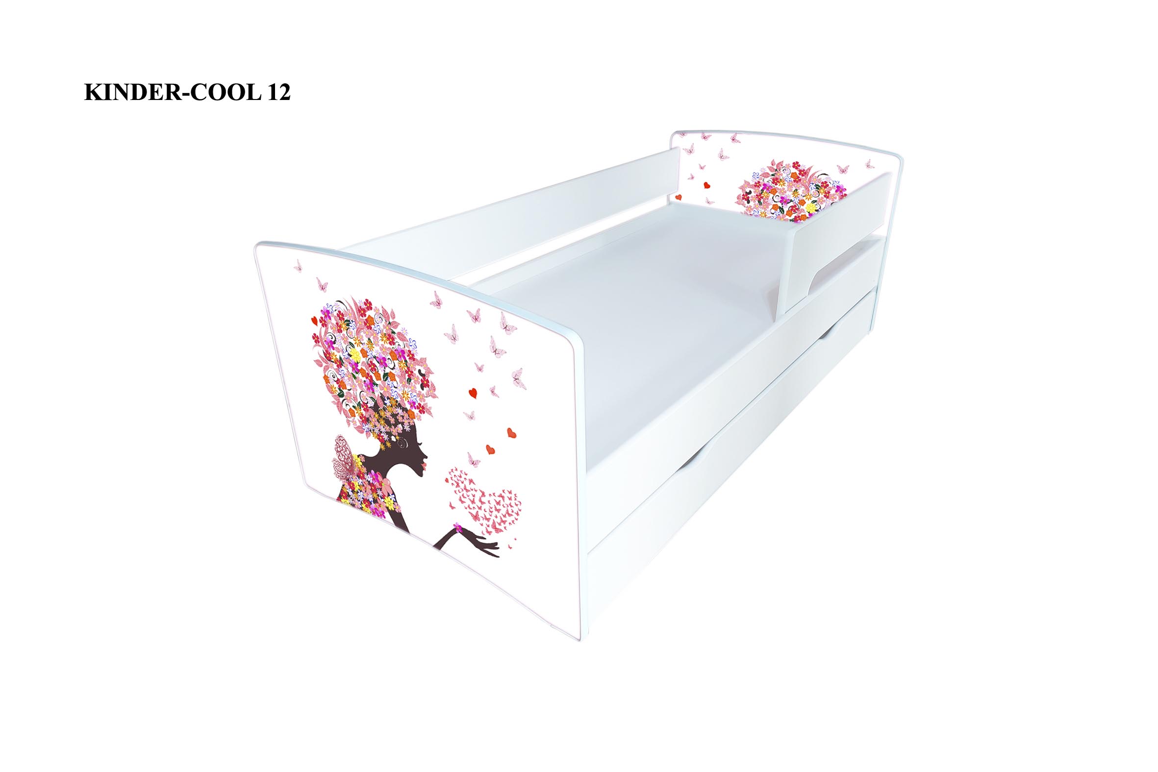 

Кровать детская Kinder-cool 12 с бортиком и ящиком 80х170 Viorina-Deko без матраса