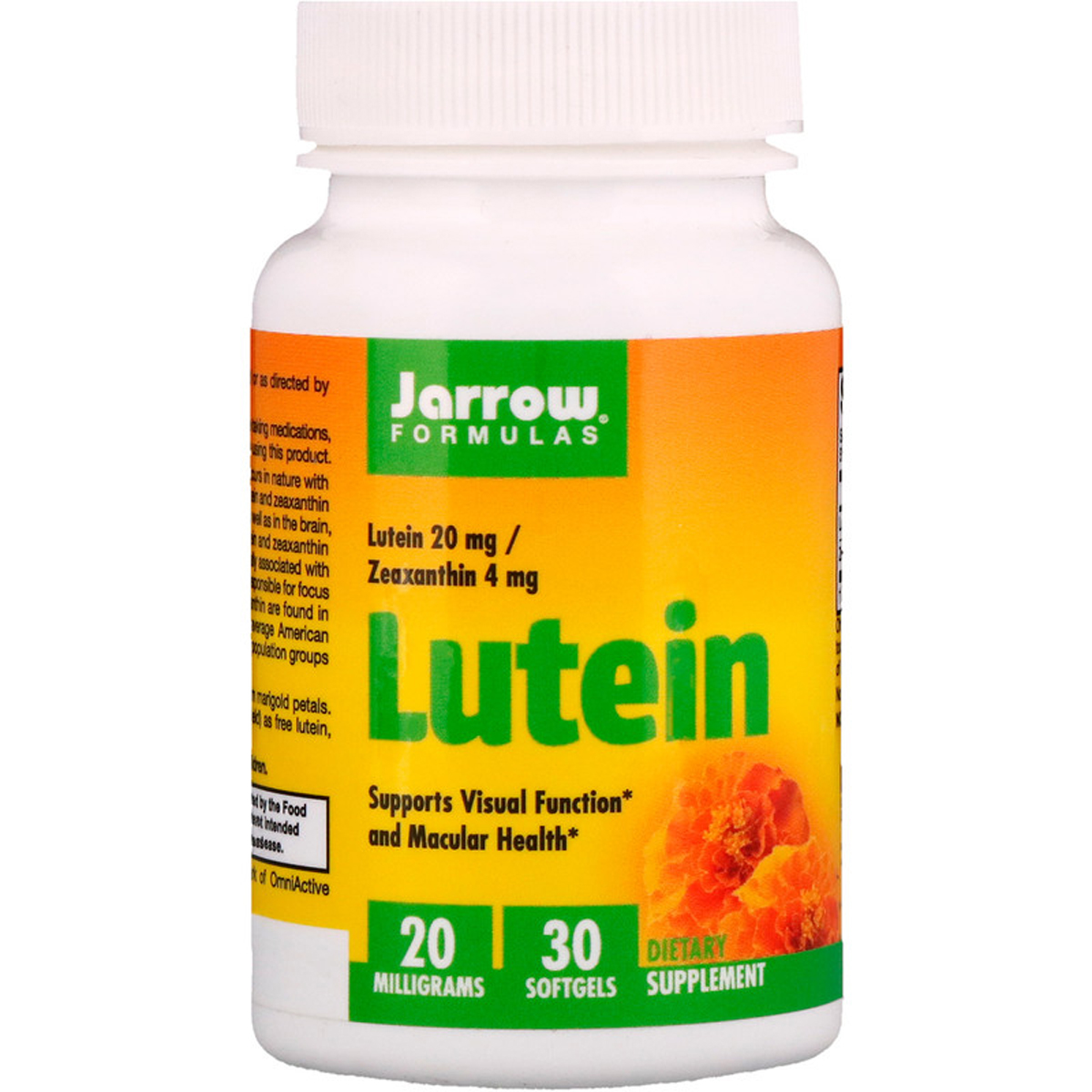 

Антиоксиданты Jarrow Formulas Лютеин Lutein 20 мг 30 желатиновых капсул