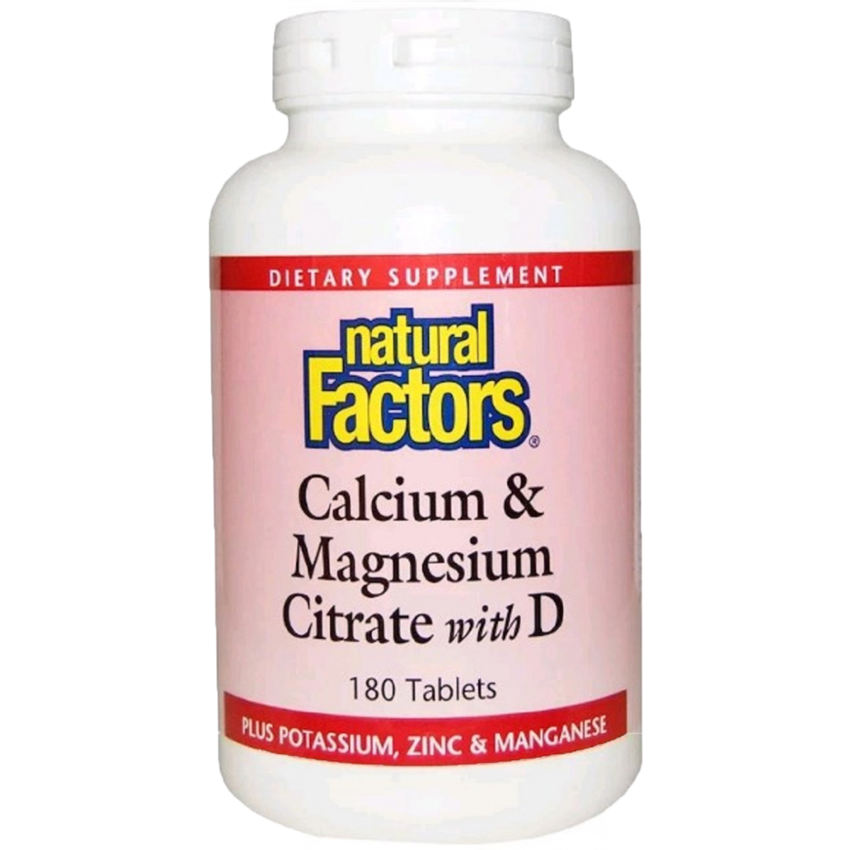 

Витаминно-минеральный комплекс Natural Factors Цитрат Кальция Магния Витамин D Calcium & Magnesium Citrate With D 180 Таблеток