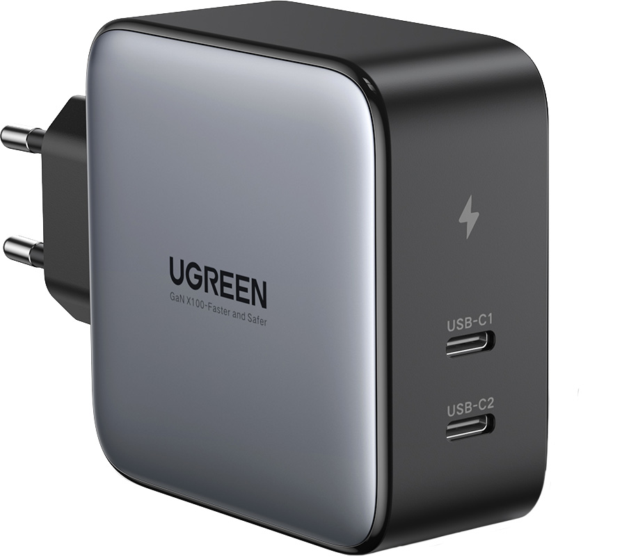 Сетевое зарядное устройство Ugreen CD254 2 x USB-C 100 Вт GaN Tech Fast ...