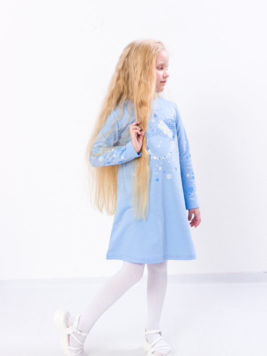 Акція на Дитяча тепла сукня для дівчинки Носи своє 6004-1 110 см Блакитна (p-8892-92497) від Rozetka