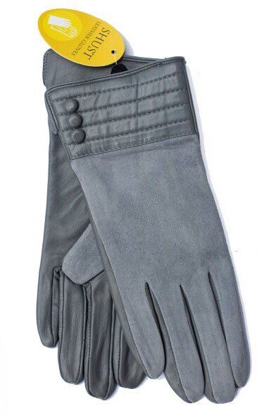 

Серые женские комбинированные перчатки Shust Gloves