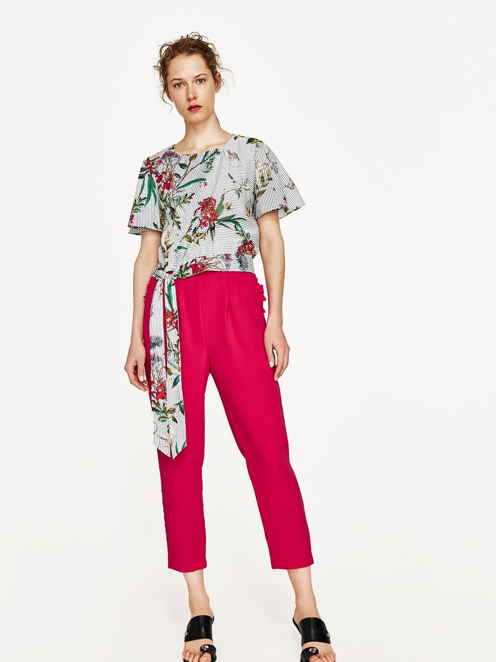 

Брюки Zara 01608023630 XS Малиновые