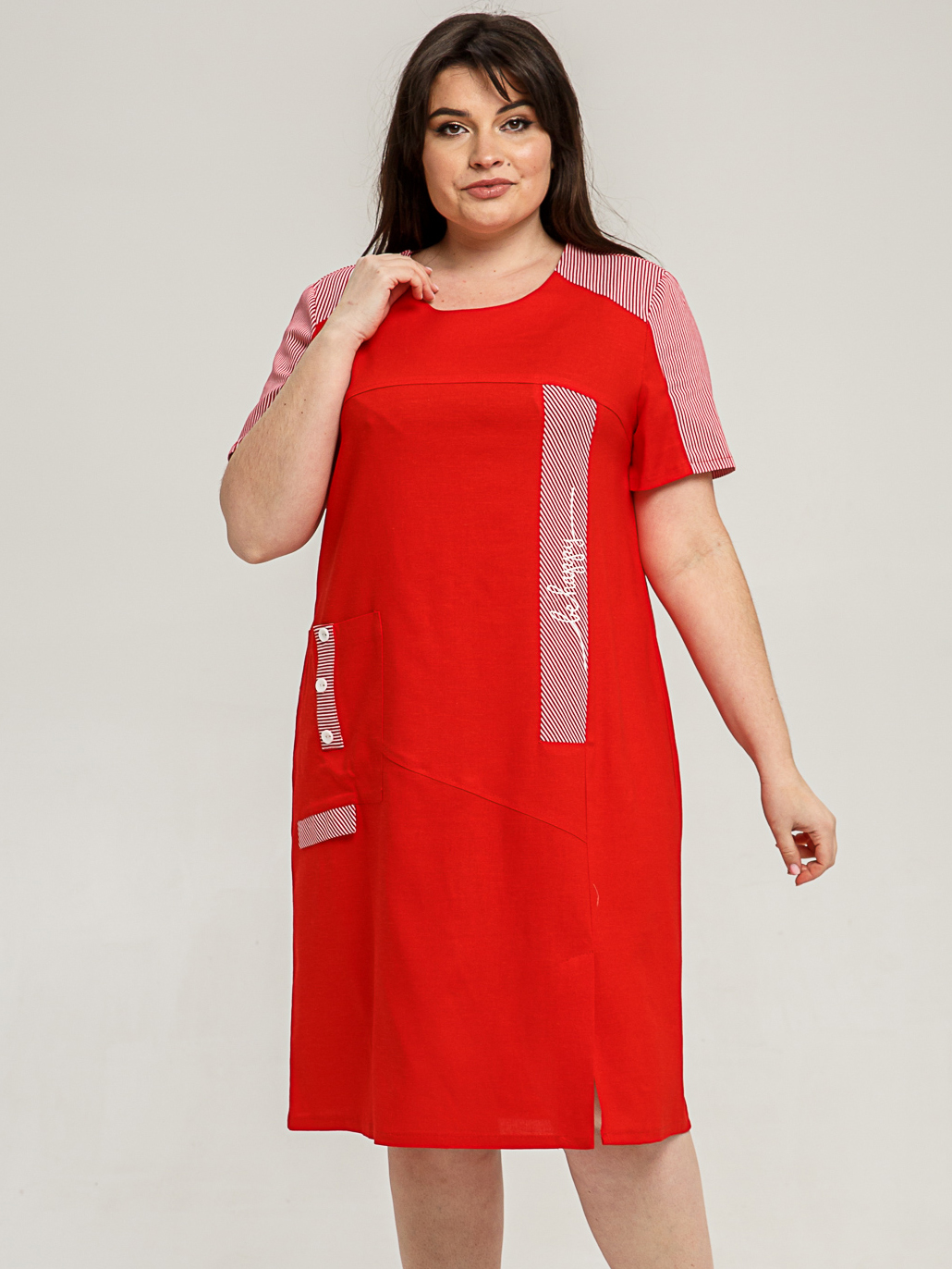 Акція на Сукня-футболка міді літня жіноча All Posa Мілена 101428 52 Червона від Rozetka