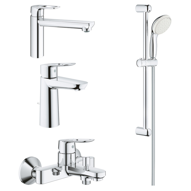 

Набор смесителей GROHE BauLoop 4 в 1 для ванны и кухни (23762+23603+27598001+31706)
