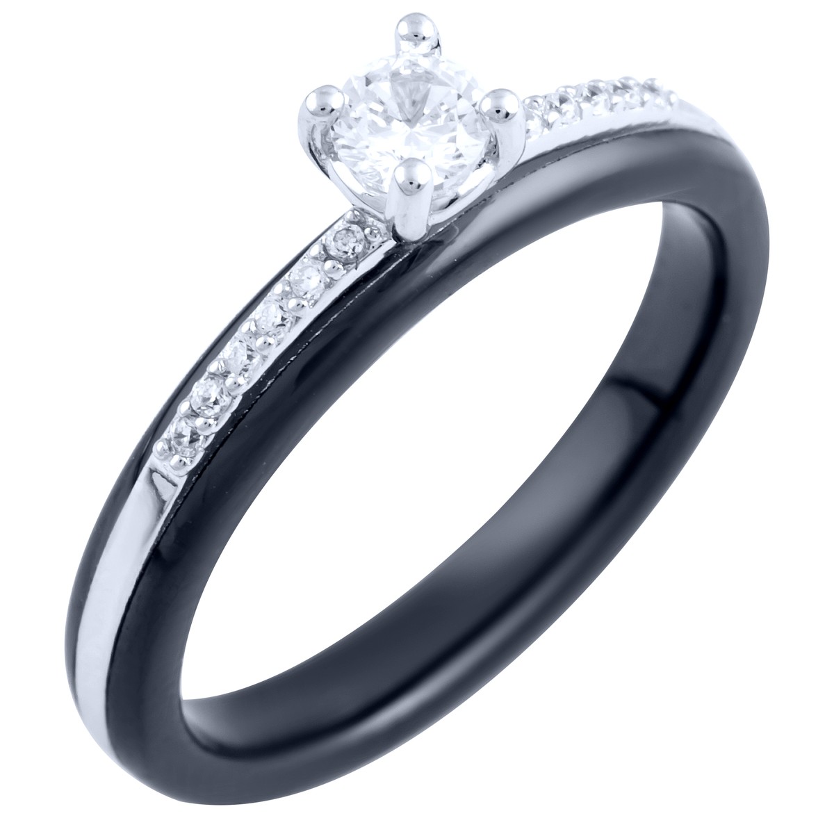 

Серебряное кольцо SL с керамикой 19 размер
