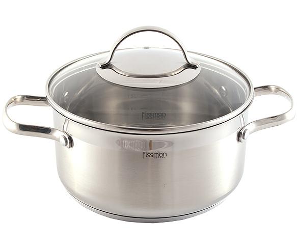 

Кастрюля Aqua 5.4л нержавейка со стеклянной крышкой Fissman 36621-BR-1883