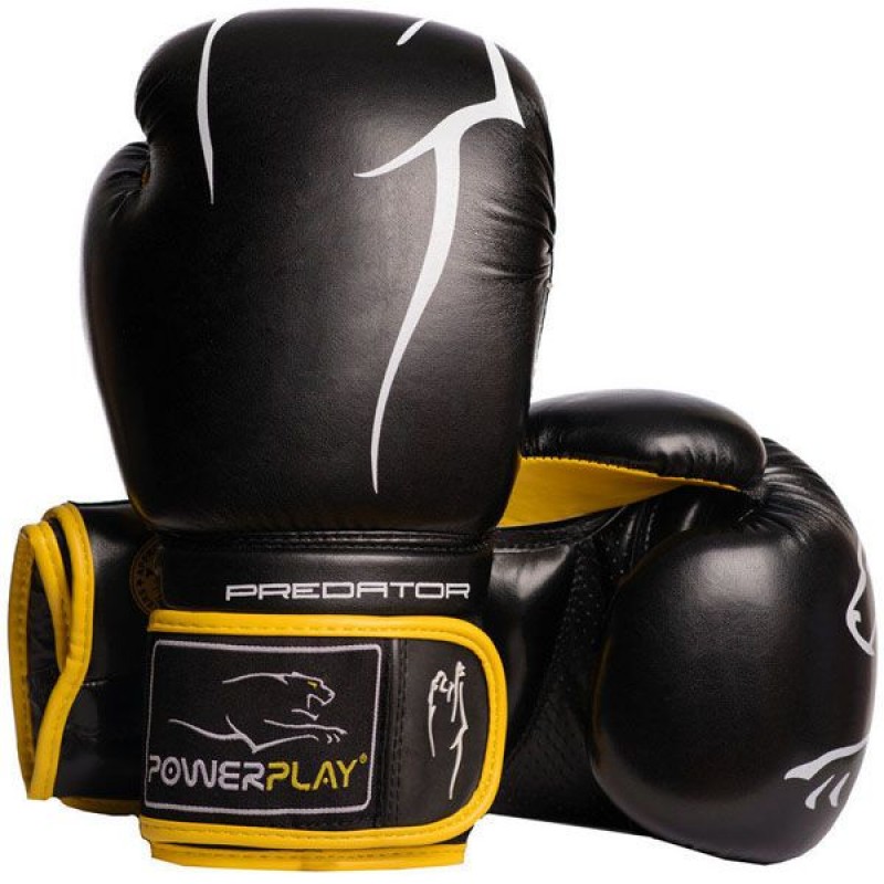 

Перчатки боксерские PowerPlay Black/Yellow, код: PP_3018_Black/Yellow