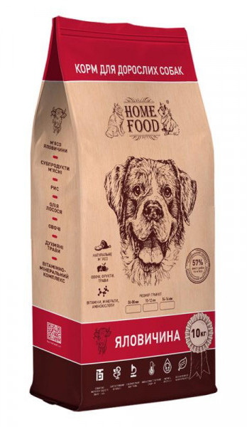 

Корм для собак Home Food с говядиной, для мелких пород 10 кг (bf0010110) Home Food