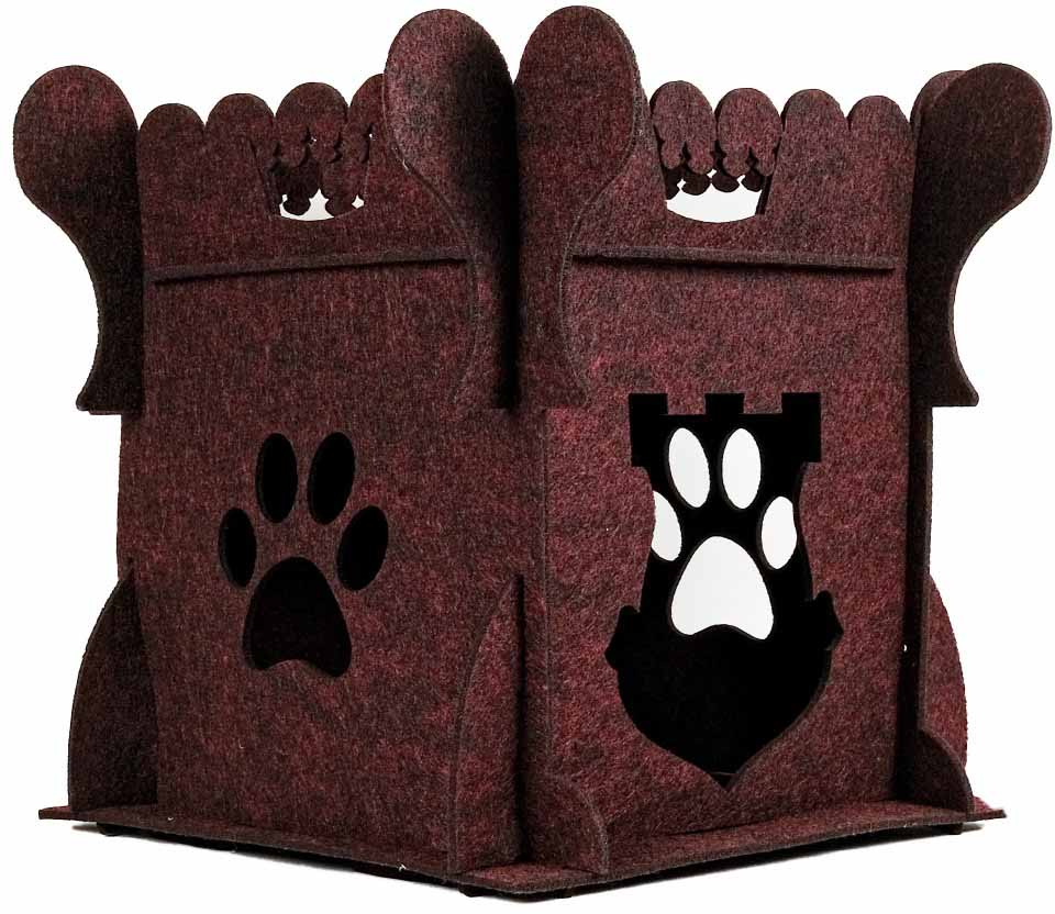 Акція на Домик-лежак для собак и кошек Фортнокс FX Home Крепость 30х30х40 см Бордовый (2820000012111) від Rozetka UA