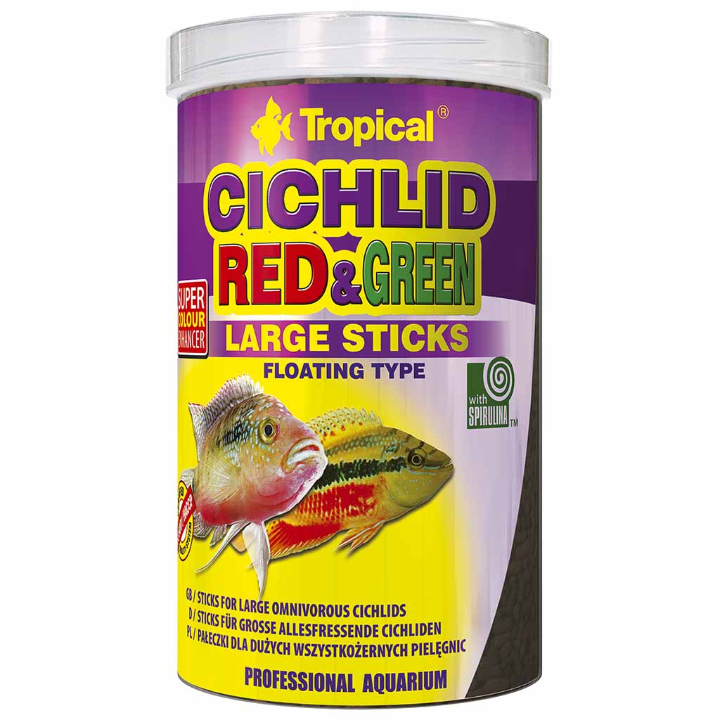 

Сухой корм для цихлид в палочках Cichlid Red&Green Large ST TROPICAL 1 л - 300 г Tropical BGL-TL-60
