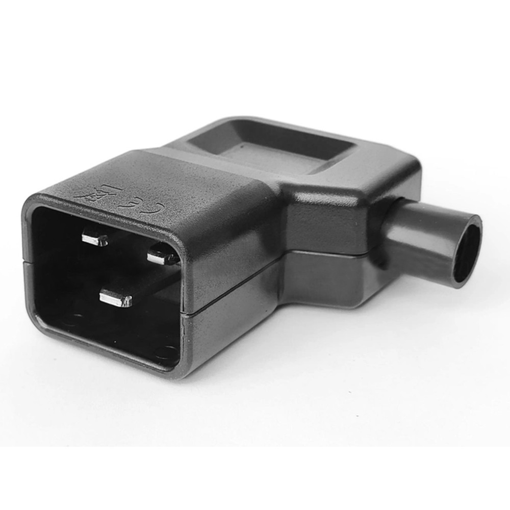 Разъем С20 штекер на кабель угловой 250B 16A 3 контакта IEC 60320 I ...