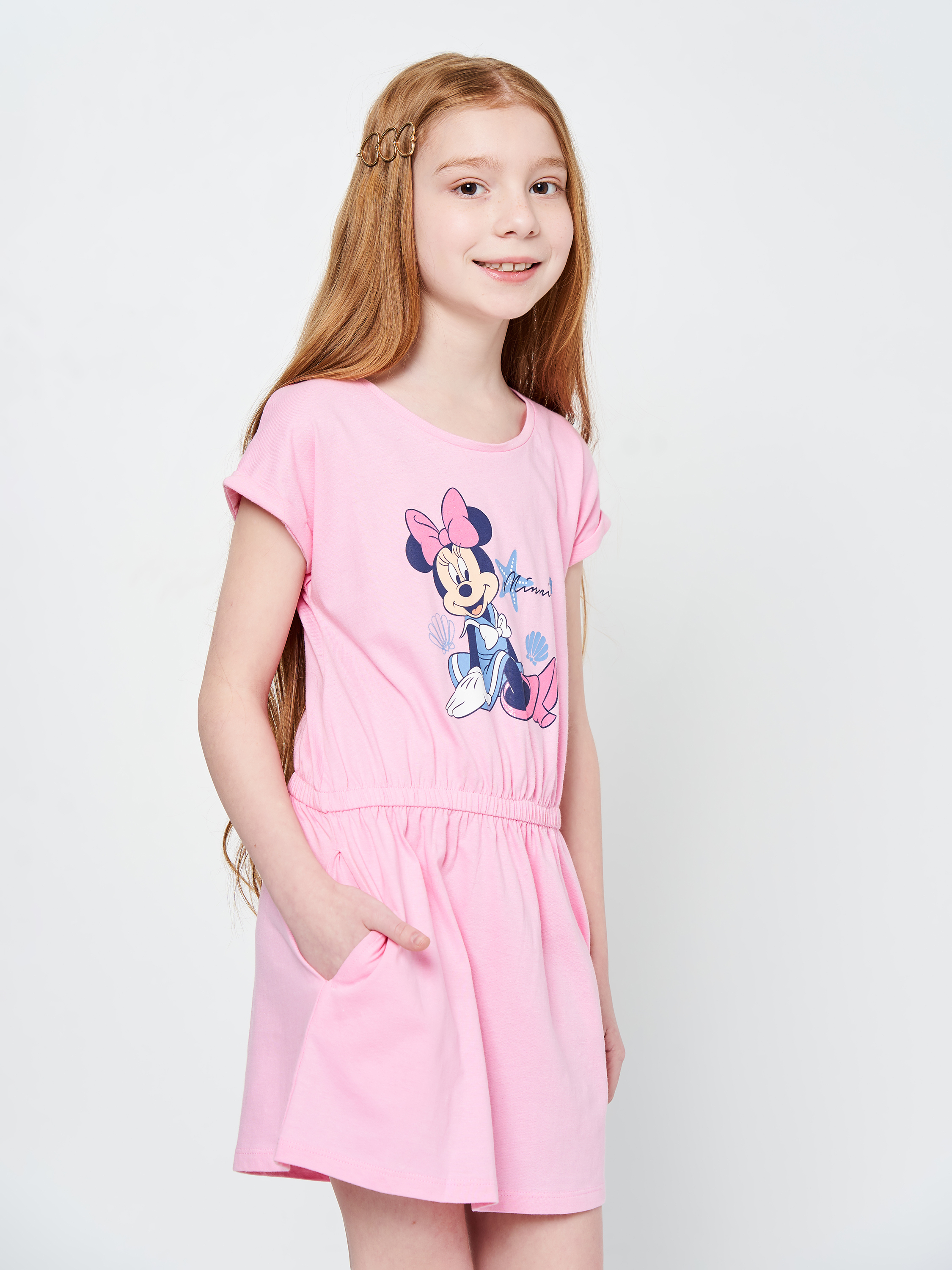 Акция на Дитяче літнє плаття для дівчинки Disney Minnie WE1226 104 см Рожеве от Rozetka