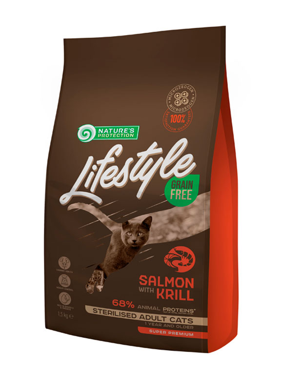 Сухой беззерновой корм Lifestyle Grain Free Salmon with krill ...