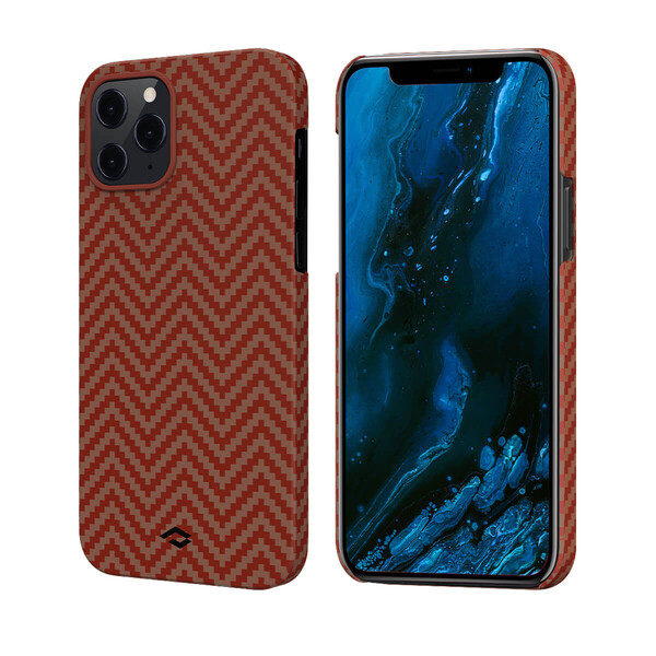 Карбоновый чехол-накладка Pitaka MagEZ Case Red | Orange для iPhone 12 ...