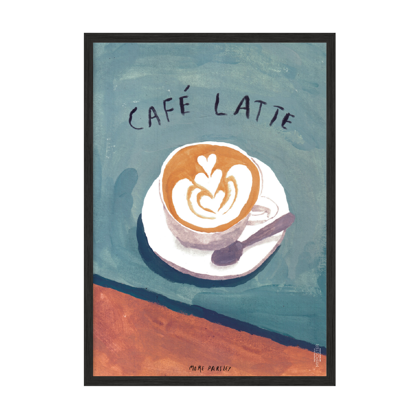 

Постер "Cafe Latte" с антибликовым стеклом 420x594 мм в чёрной рамке